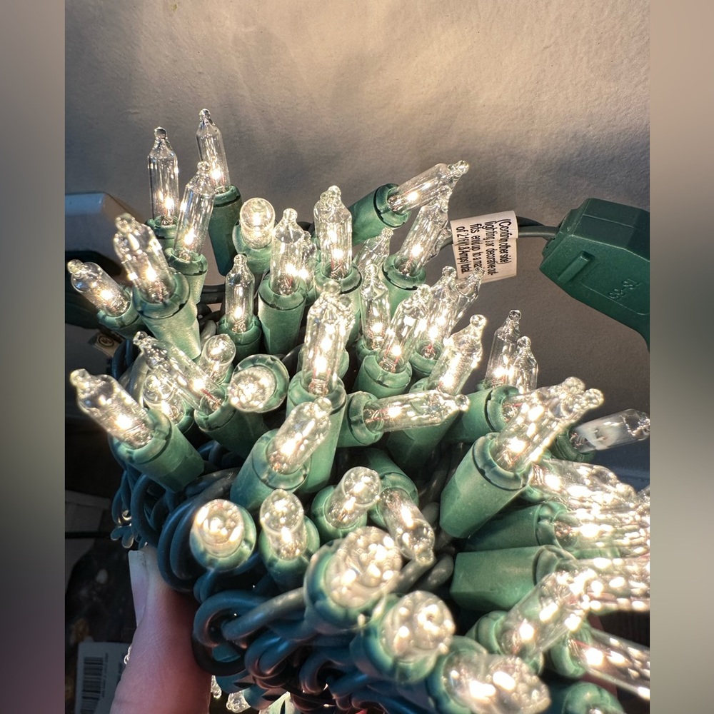 Wondershop Lights 100ct Mini- Clear on Green Wire